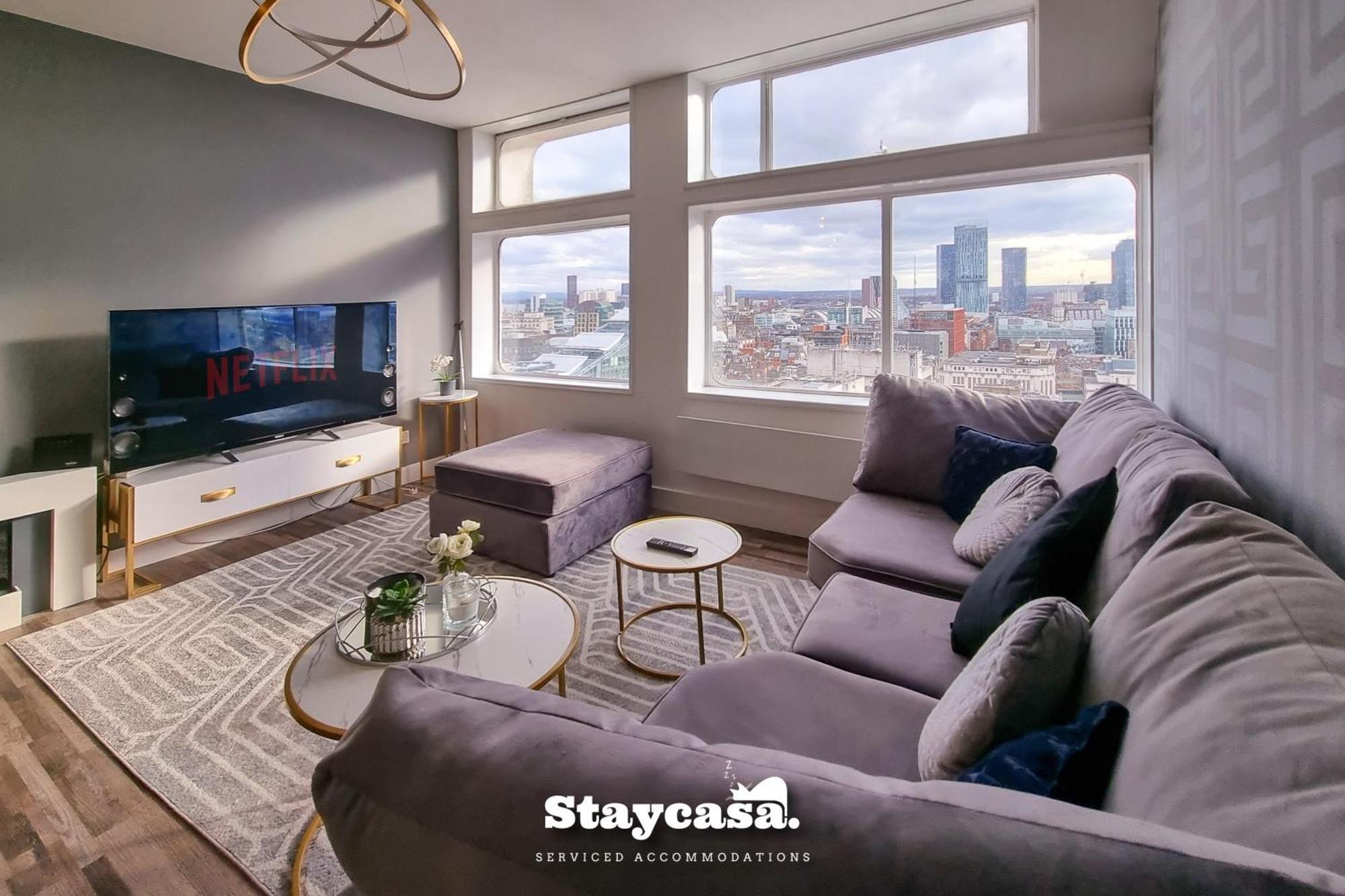 Luxury Penthouse Manchester Skyline 23Rd Floor المظهر الخارجي الصورة